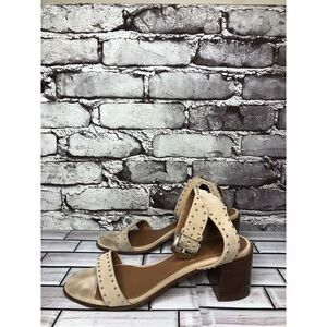 Givenchy Taupe Suede Leather Elegant Heel Studded Sandals Women sz 38EU/7.5M US